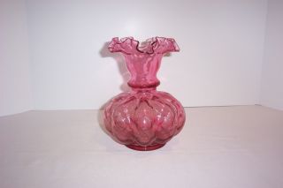 Antique Pink Glass Decorative Vase,  7 1/2 