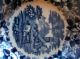 Antique 1800s Blue & White Transfer Printed Porcelain Plate W/ Castle Cows Plates & Chargers photo 1