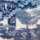 Antique 1800s Blue & White Transfer Printed Porcelain Plate W/ Castle Cows Plates & Chargers photo 5
