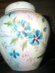 Vintage Victorian Era Hand Painted Ginger Jar With Pierced Cover Floral Violets Jars photo 11
