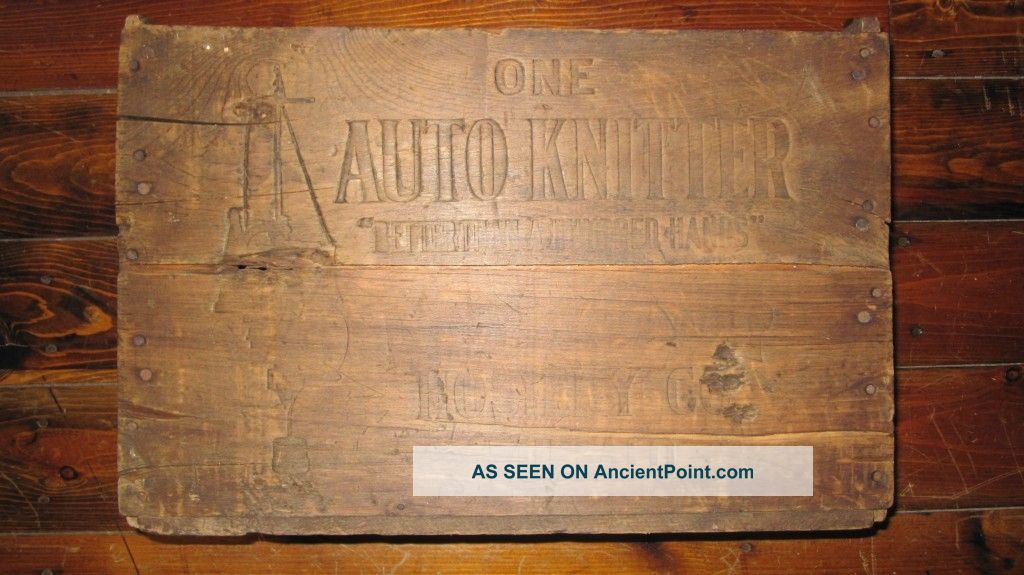 Antique Box Crate Auto Knitter Hosiery Company Buffalo Ny Boxes photo