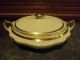 Antique Porcelain Covered Vegetable Dish - Detailed In 22 Carat Gold Bowls photo 1