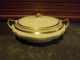 Antique Porcelain Covered Vegetable Dish - Detailed In 22 Carat Gold Bowls photo 2