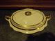 Antique Porcelain Covered Vegetable Dish - Detailed In 22 Carat Gold Bowls photo 3