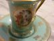 Germany Demi Demitasse Teacup And Saucer Green Bremer&schmidt 1845 - 1972? Cups & Saucers photo 1