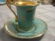 Germany Demi Demitasse Teacup And Saucer Green Bremer&schmidt 1845 - 1972? Cups & Saucers photo 3