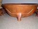 11 Pc.  Vintage Hand Carved Teak Wood Salad Set Footed With Bull Heads Rare Bowls photo 3