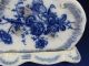 Antique Circa 1893 English Flow Blue Floral Peony & Gilt Covered Cheese Dish Other photo 3