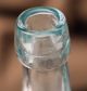 Antique Decorative Arts Aqua Blue Ovoid Form Glass Bottle Air Bubbles Marked 