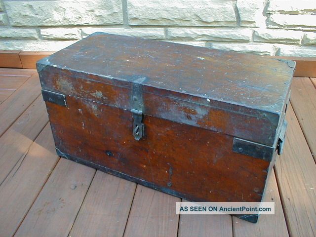 Primitive Wood Fishing Lure Tackle Tool Crafts Box W/ Removable Storage Drawer Boxes photo