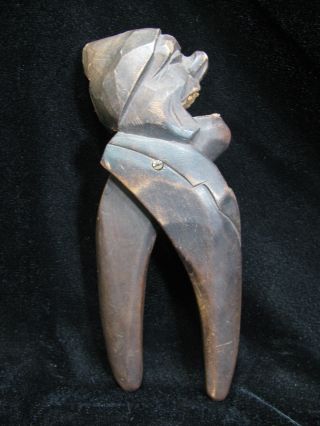 Rare Antique Carved Wood Figural Nut Cracker photo