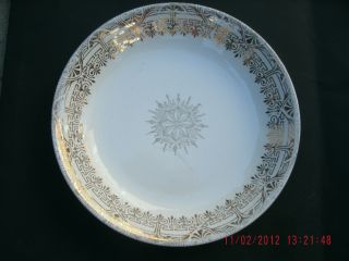 Stetson Off White Bowl With 22kt Gold Decorative Inlay Design photo