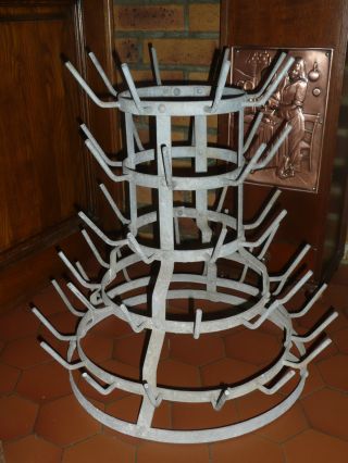 Vintage French Wine Champagne Bottle Drying Rack - Cognac - 52 Holders photo