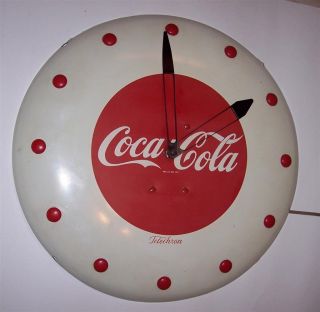 1940s Metal Telechron Coca - Cola Electric Wall Clock - Great Shape Vintage Coke photo