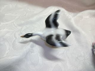 Vintage Porcelain Goose Figurine Of Erphila Germany Geese In Flight Spread Wings photo
