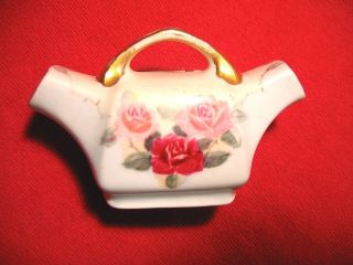 Antique Bavarian China Two - In - One Salt & Pepper Novelty Handpainted Roses photo