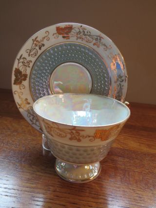 Antique Porcelain Footed Tea Cup And Saucer Excellent photo