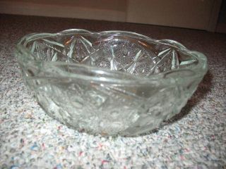 Clear Decorative Design Pressed Glass Bowl, photo