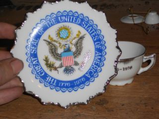 American Cup And Little Plate For Display.  Collectible photo