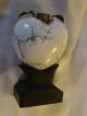 Perfume Scent Bottle Carved Marble Silver Heart Glass Rose Flask Snuff Jar Black Other photo 8