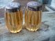 Two Old Heavy Rib Clear Marigold Carnival Glass Salt And Pepper Shakers Salt & Pepper Shakers photo 2