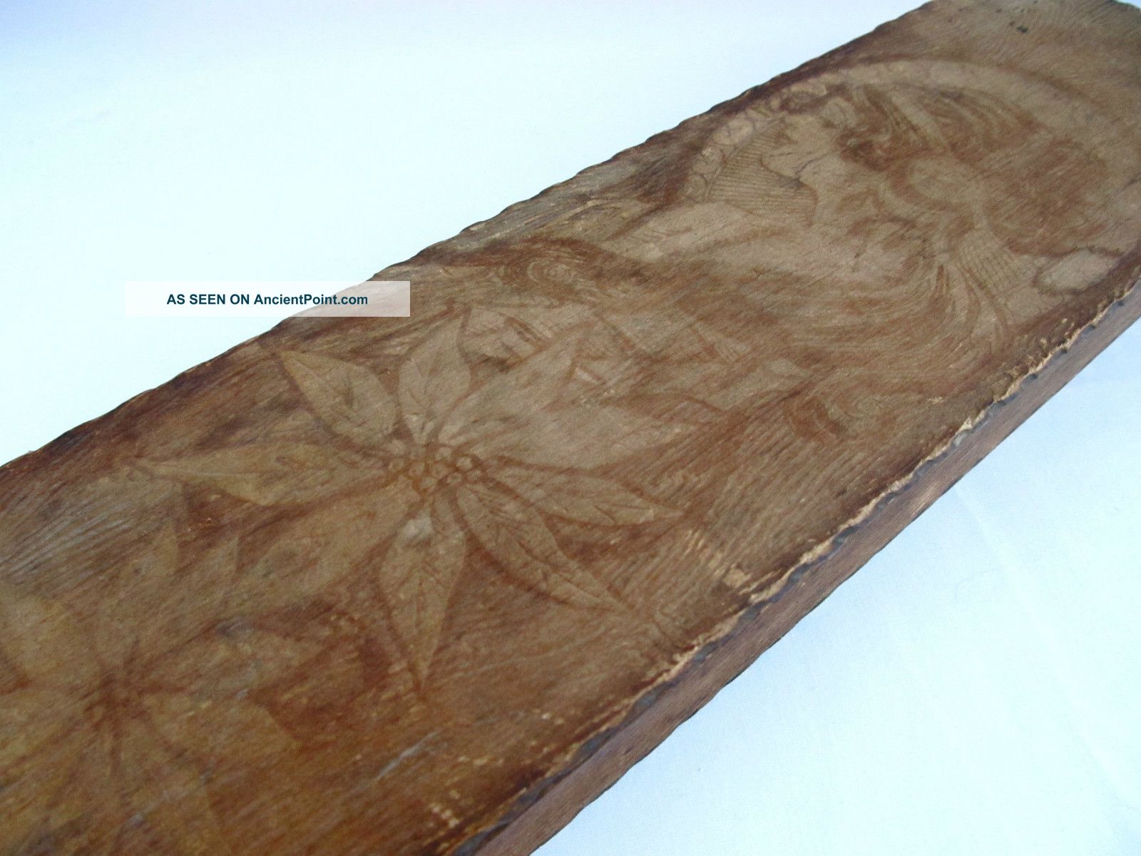 Antique Wood Pyrography Glove Box - Art Nouveau Portrait/floral Design Boxes photo