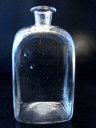 Small Early 18th C Blown Engraved Case Or Scent Bottle Decanter W/ Halfpost Neck photo