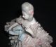 Vintage Dresden Porcelain Lady With Ruffled Lace Dress Figurines photo 3