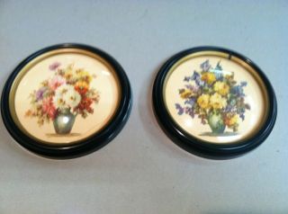 Pair Of C & A Richards Convex Frame Florals 2 Of 6 And 6 Of 6 In A Series photo