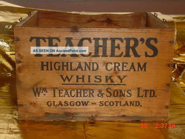Antique Teachers Highland Cream Whiskey Crate Glasgow Scothland Other photo