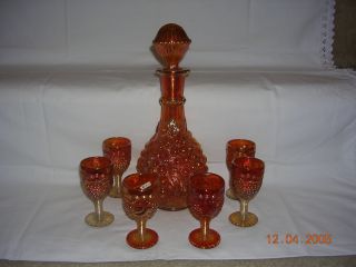 Marigold Imperial Wine Decanter/stopper And Glasses photo