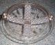 Antique Elegant Etched Pedestal Dish W/pewter Handle Diamond Cut Design Dishes photo 1