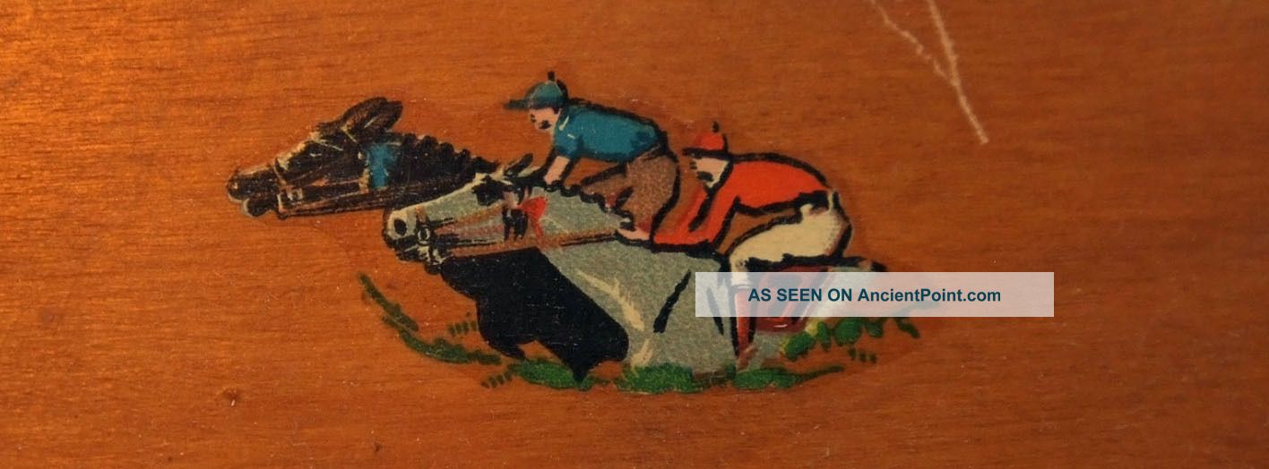 Vintage Wooden Towel Rack With Equestrian Theme Other photo