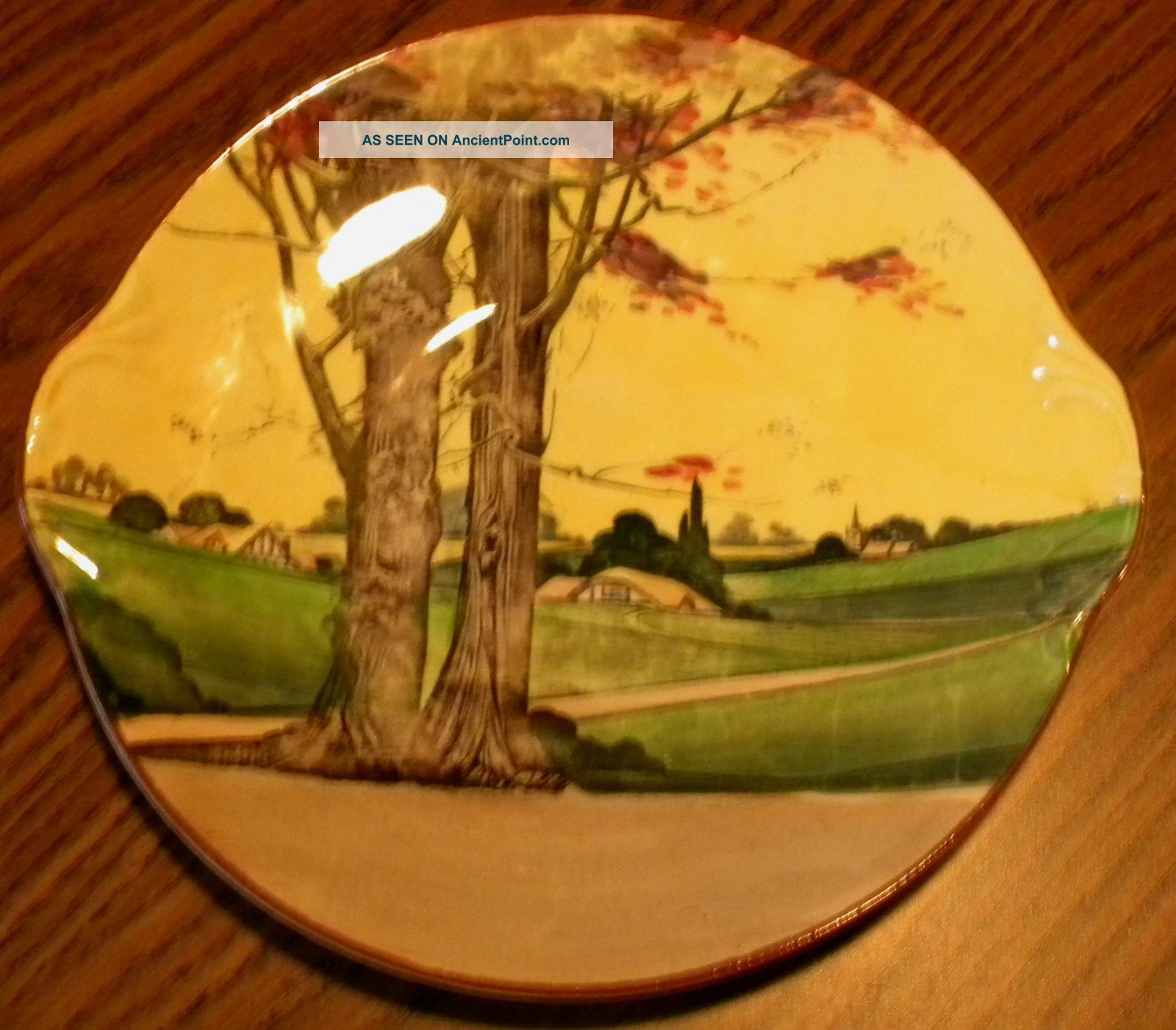 Antique Royal Doulton Serving Plate (handled) With Country Scene Plates & Chargers photo