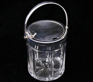 Great 1929 Art Deco Cut Glass & Sterling Silver Mechanical Lid Jam Jar Honey Pot photo