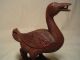 Antique Carved Wood Goose Glass Eyes 6 3/8ths Tall Nr Carved Figures photo 2