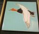 Mosaic Tile Company Bird Duck Flying Signed Raised Line Pattern Zanesville Oh Tiles photo 1