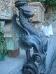 French Forged/cast Iron Mythological Winged Griffin/dragon/gargoyle Statue/post Metalware photo 3