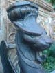 French Forged/cast Iron Mythological Winged Griffin/dragon/gargoyle Statue/post Metalware photo 5