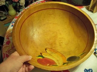 Lovely Primitive Large Wood Bowl photo