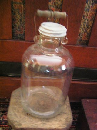 Primitive Antique Atlas Bottle 1 Gal Galvanized Lid Bale Handle Primitive photo