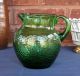 Antique Style Mouth Blown Green Glass Pitcher Handmade Colonial Country Vase Pon Pitchers photo 1