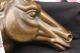Pure Bronze Mounted Horse Statue Bust Figure Sculpture Hot Cast Art Metalware photo 5