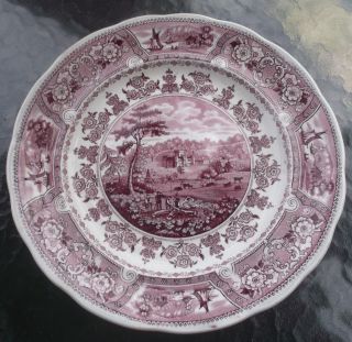 Jackson Pink Transferware Plate Clyde Scenery 1835 Wonderful Find 10 1/2 