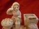 Antique,  Porcelain Figural Match Holder Box,  Early 20th Century Boxes photo 1