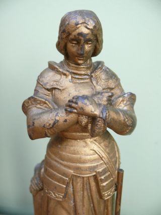 Fine 19thc French Spelter Figurine Of Jeanne D ' Arc Signed A.  R. photo