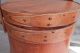 Antique Wooden Sugar Bucket Firkin Pantry Box Copper Tacks Ash Maple Pine Boxes photo 5