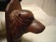 Antique Carved Wood Dog Head Match Holder 7 3/4 Tall Nicely Carved Nr Carved Figures photo 5