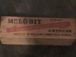 Antique Wooden Cheese Box Crate The Great Atlantic & Pacific Tea Co Ny Mel - O - Bit photo