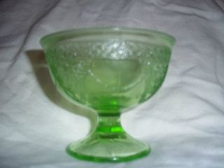 Antique Federal Glass - Green Georgian Pattern Of Footed Sherbet Dish photo